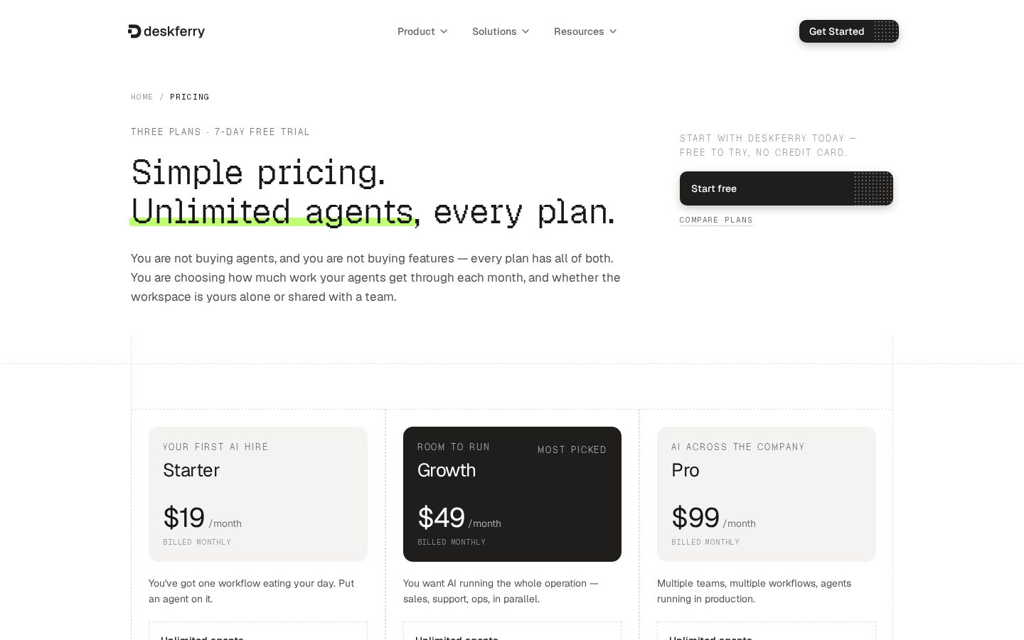 Deskferry Pricing