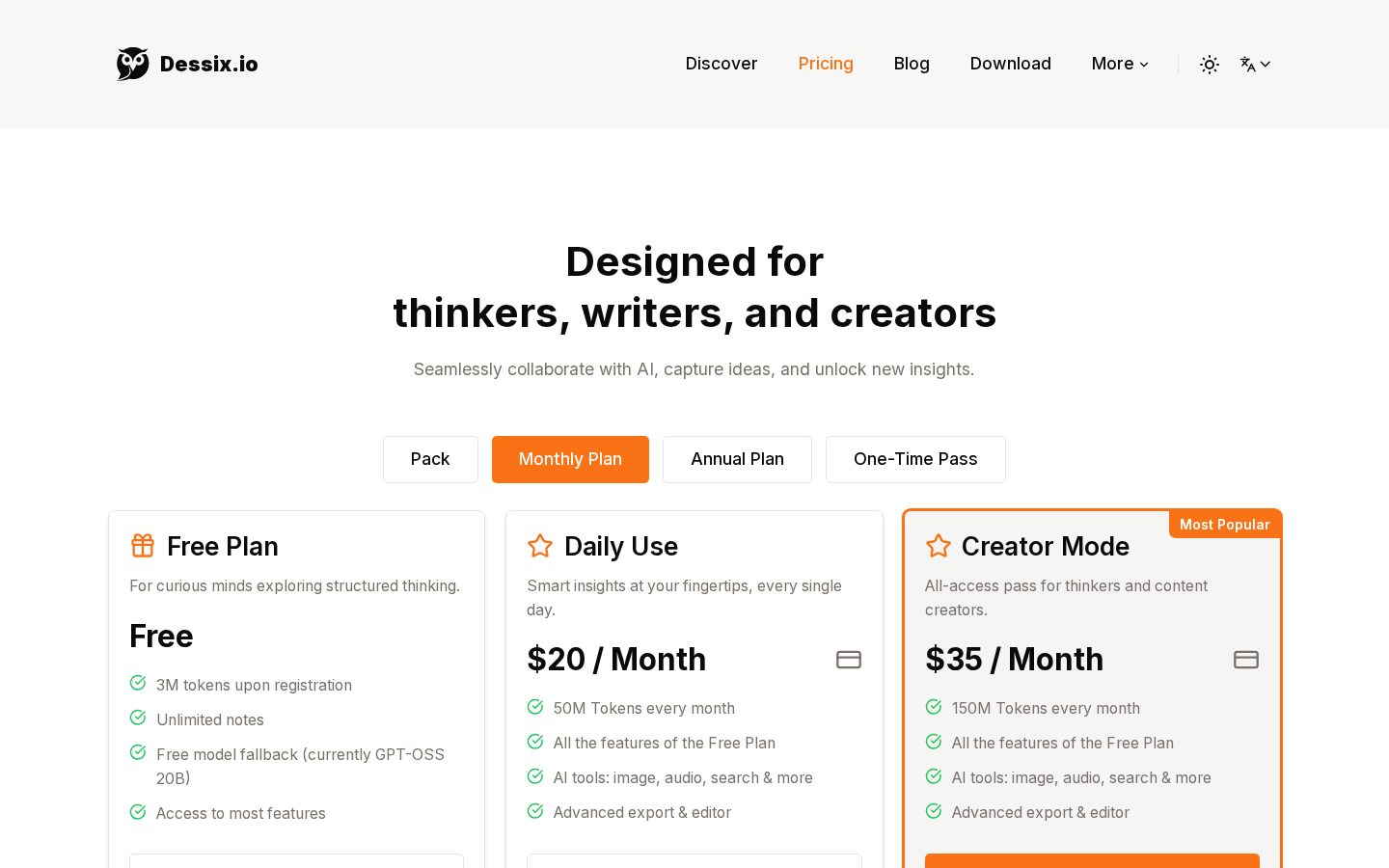 Dessix Pricing