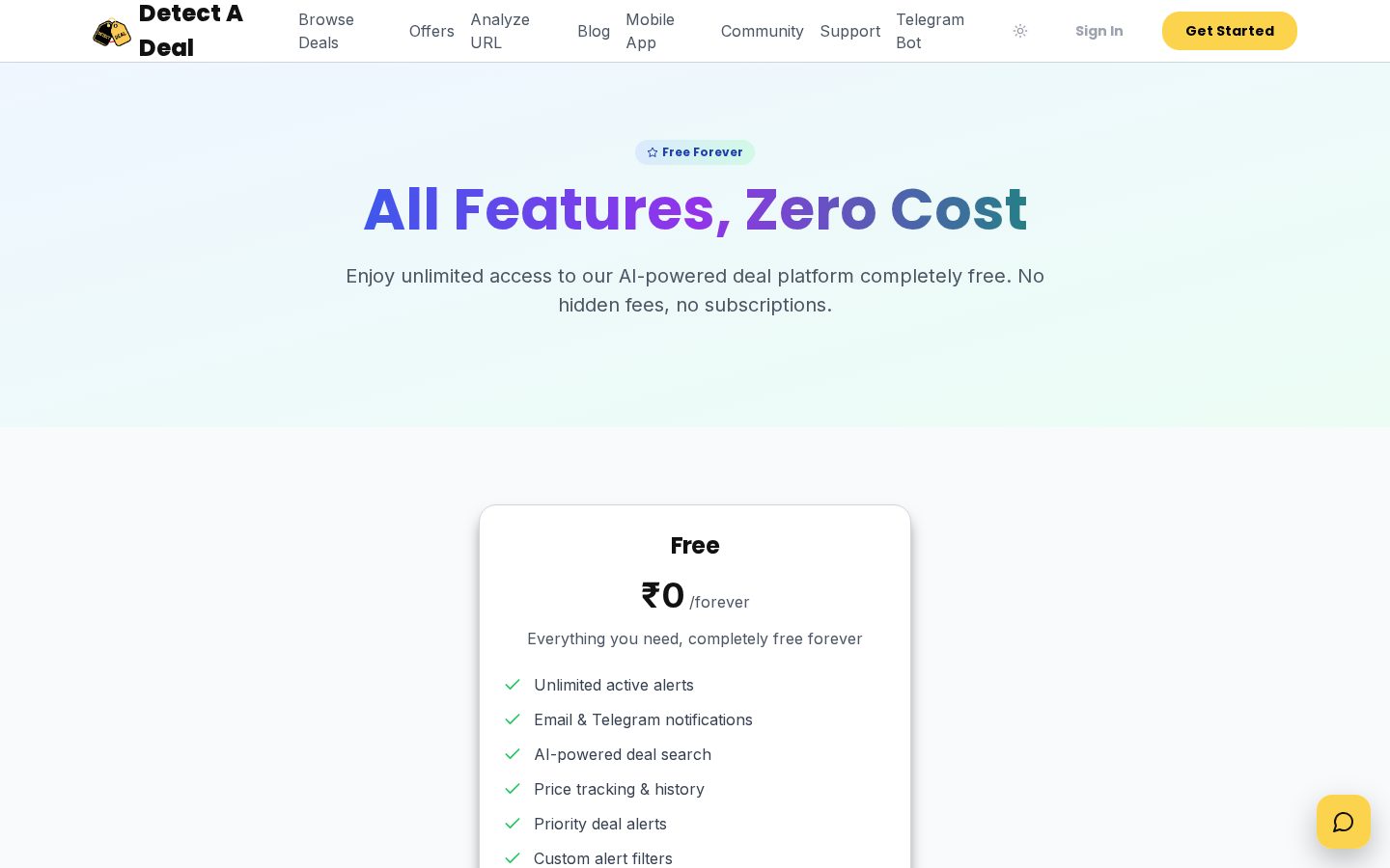 detectadeal Pricing