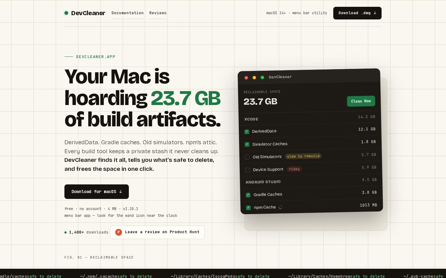 DevCleaner Homepage