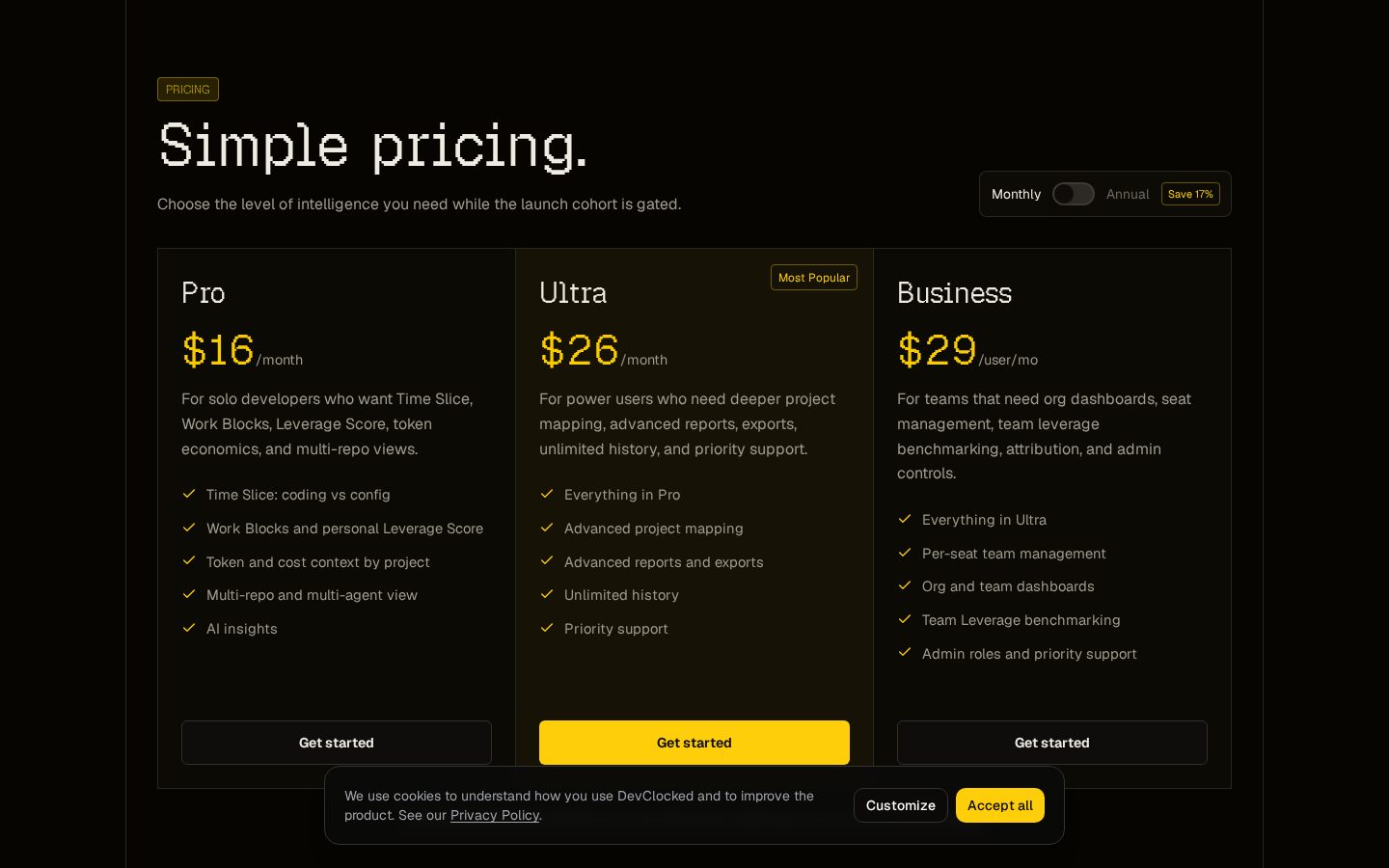DevClocked Pricing