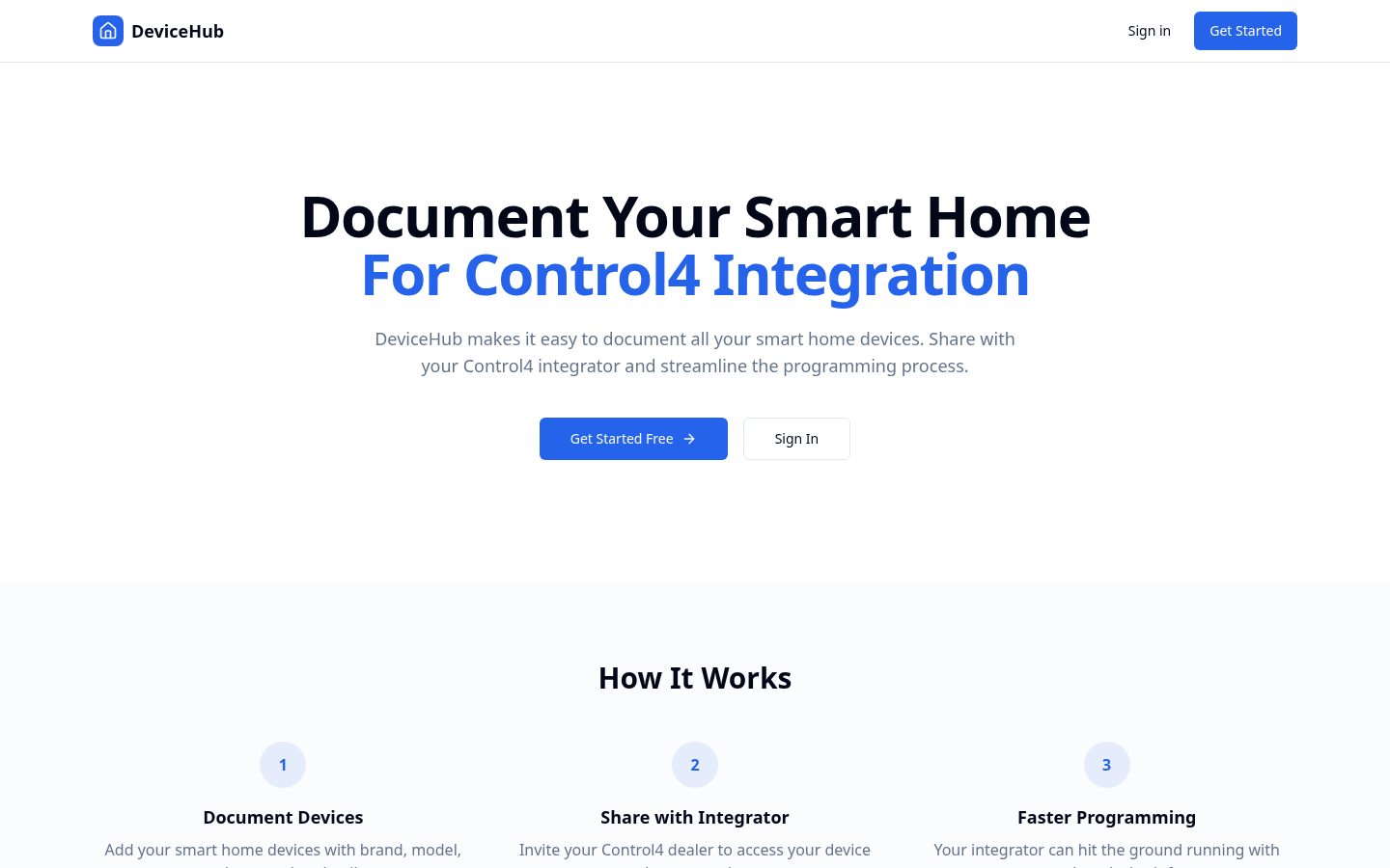 DeviceHub Homepage