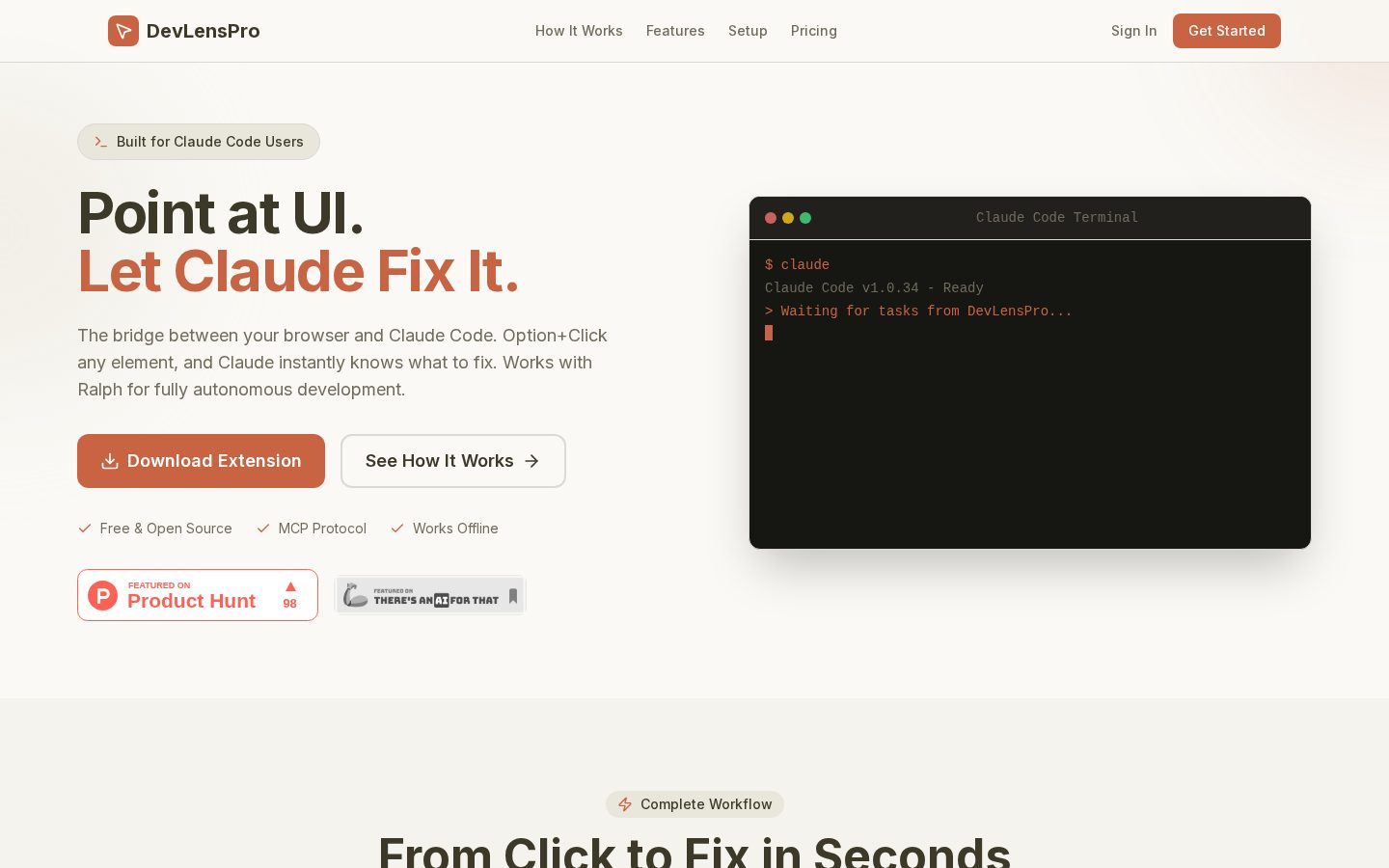 DevLensPro Homepage