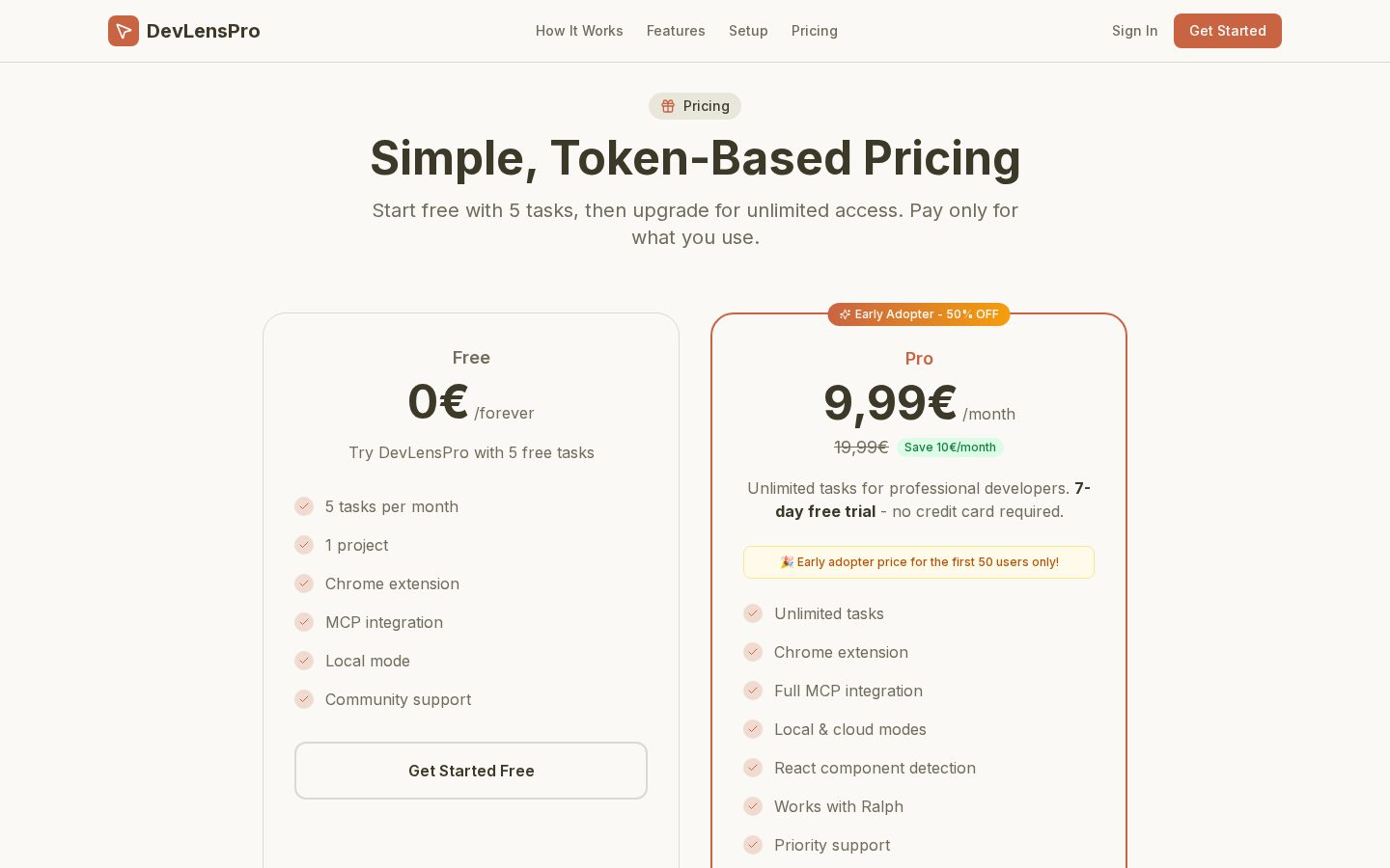 DevLensPro Pricing