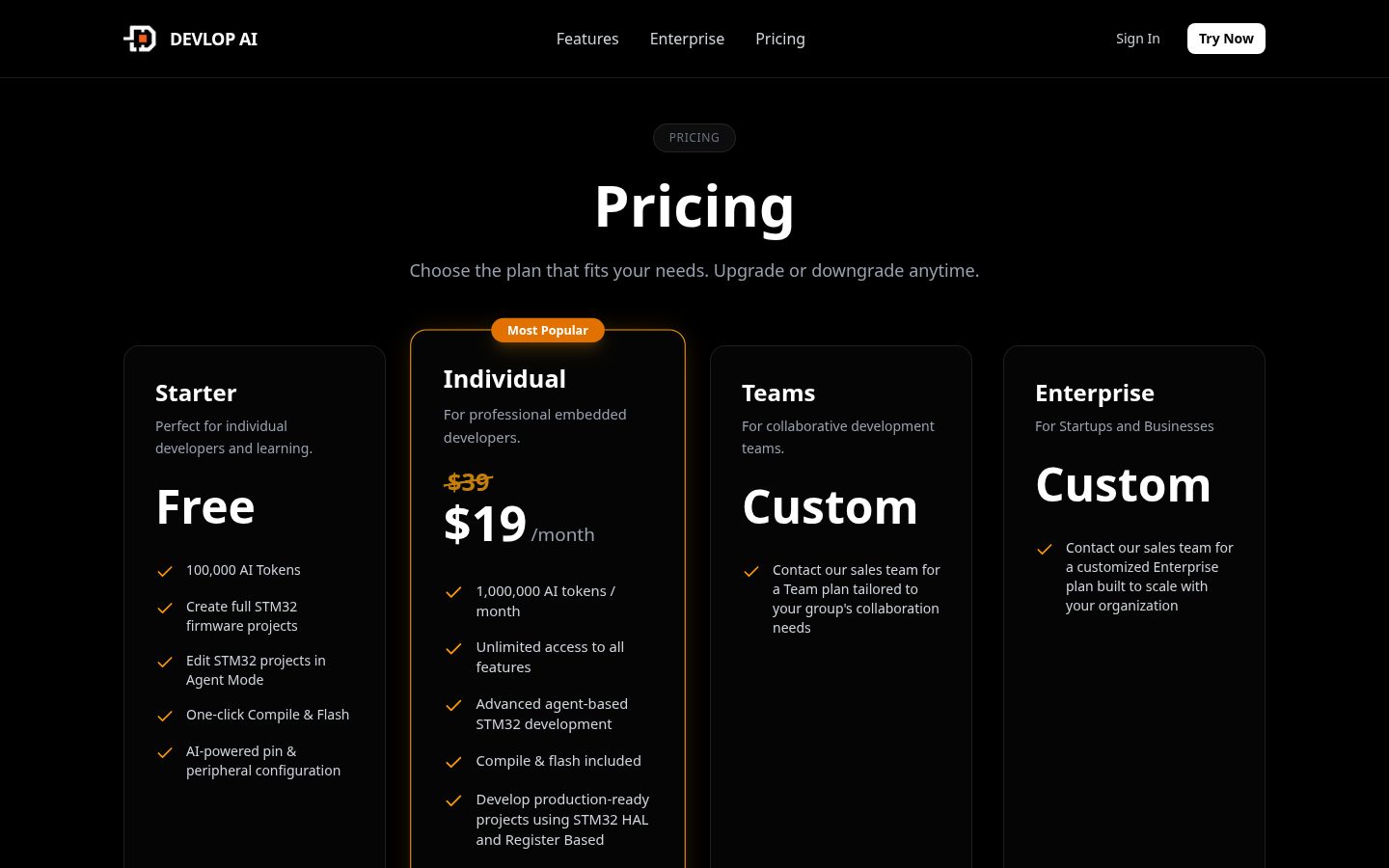Devlop Ai Pricing