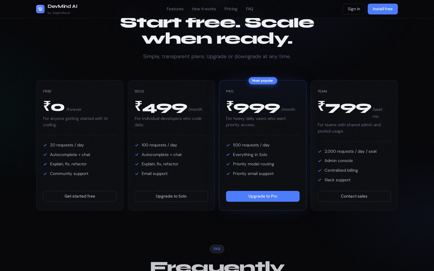 DevMind AI Pricing