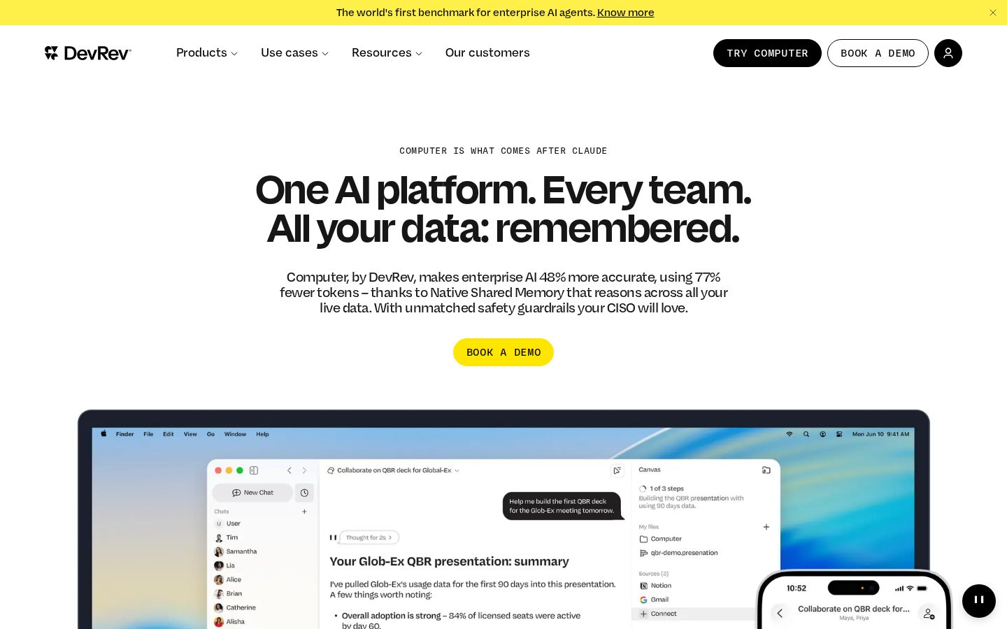 DevRev Homepage
