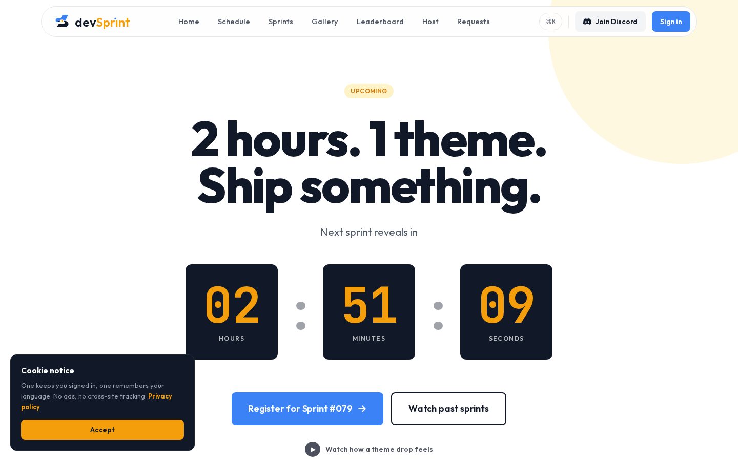 devSprint Homepage
