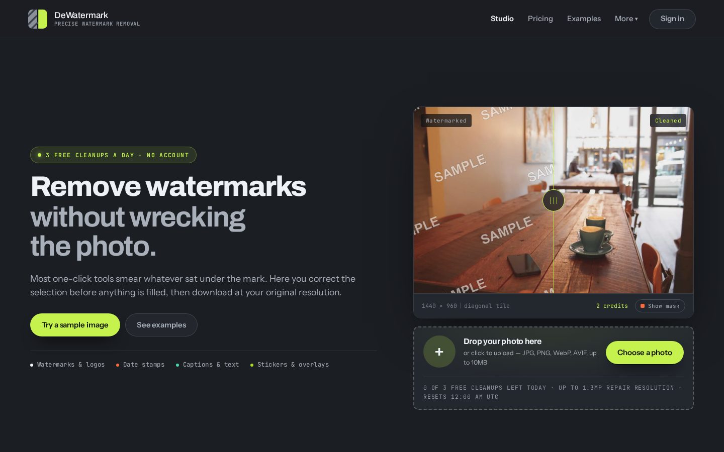Dewatermark Homepage