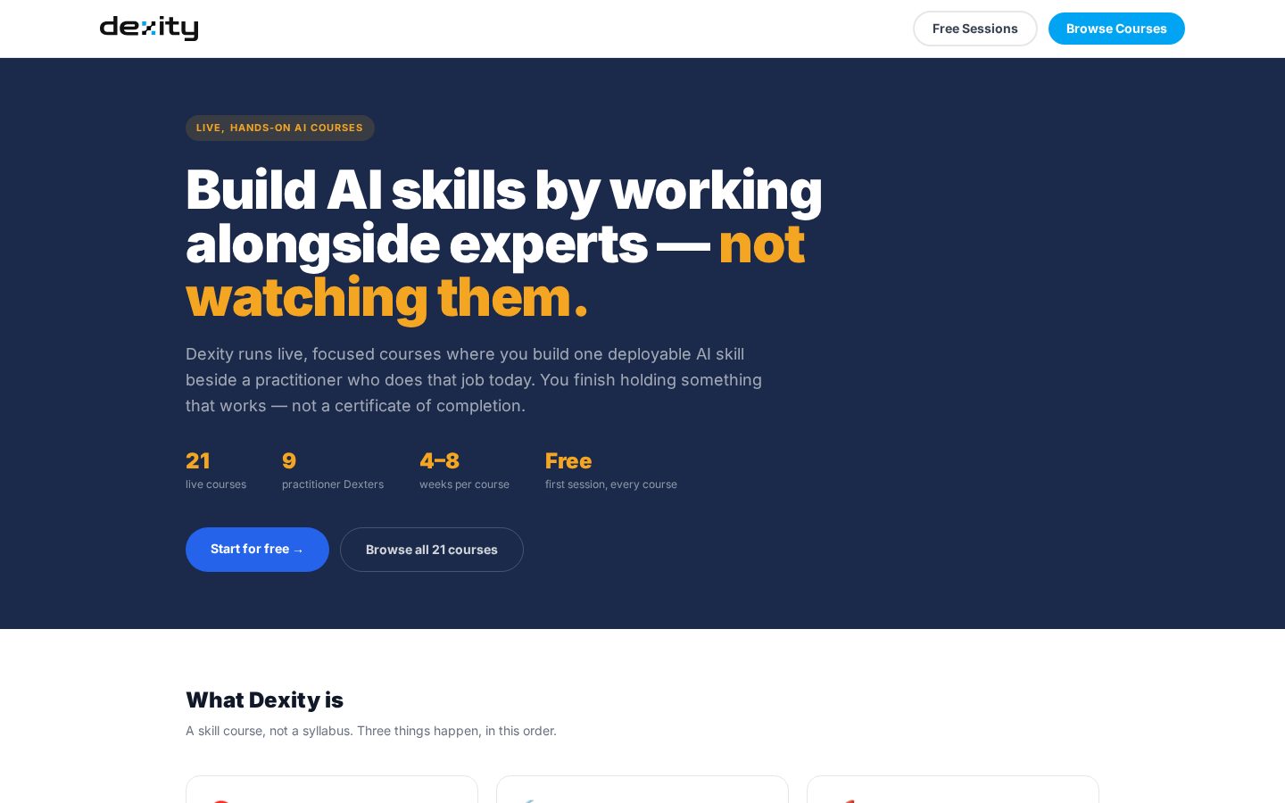 Dexity Homepage