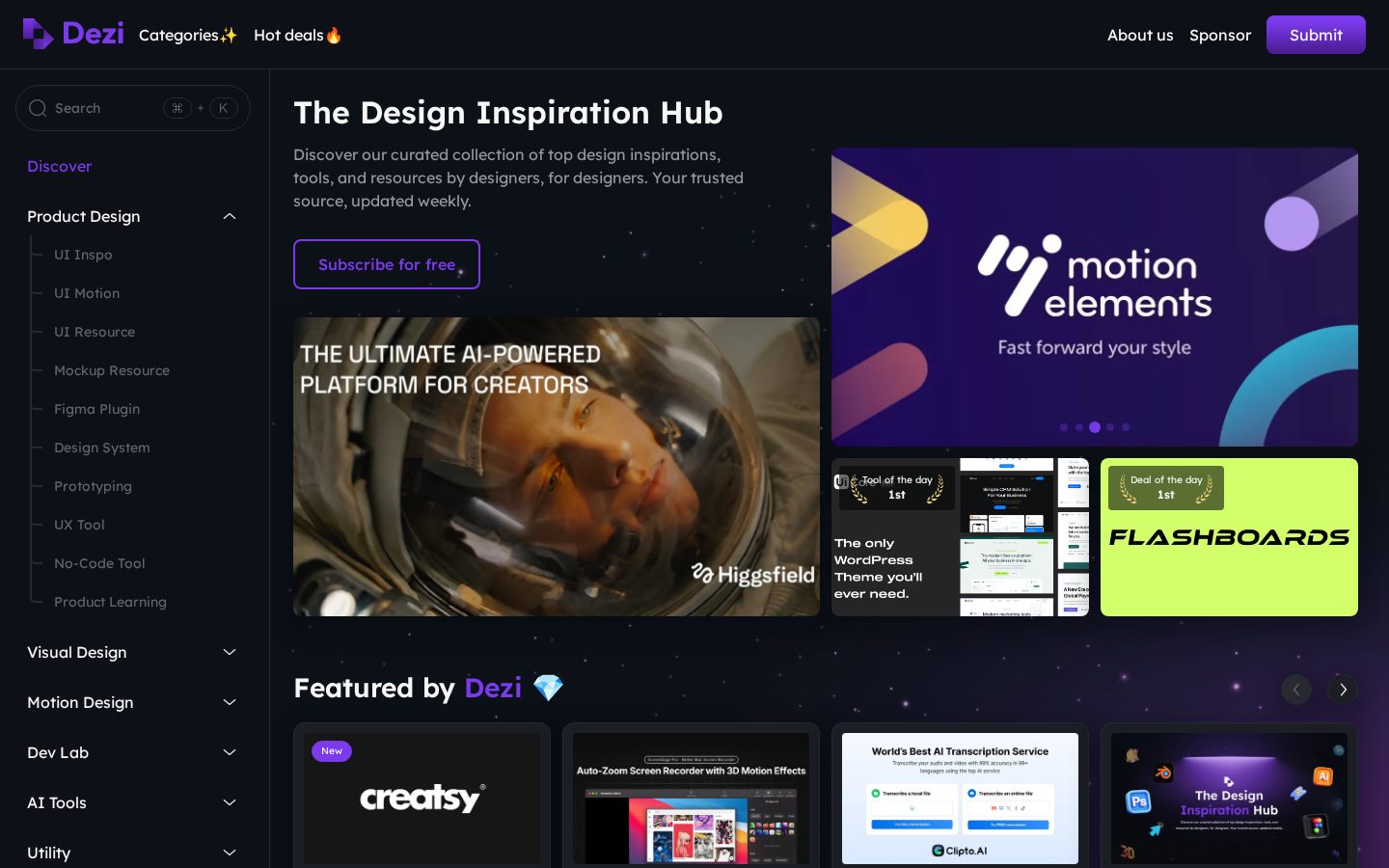 Dezi Gallery Homepage
