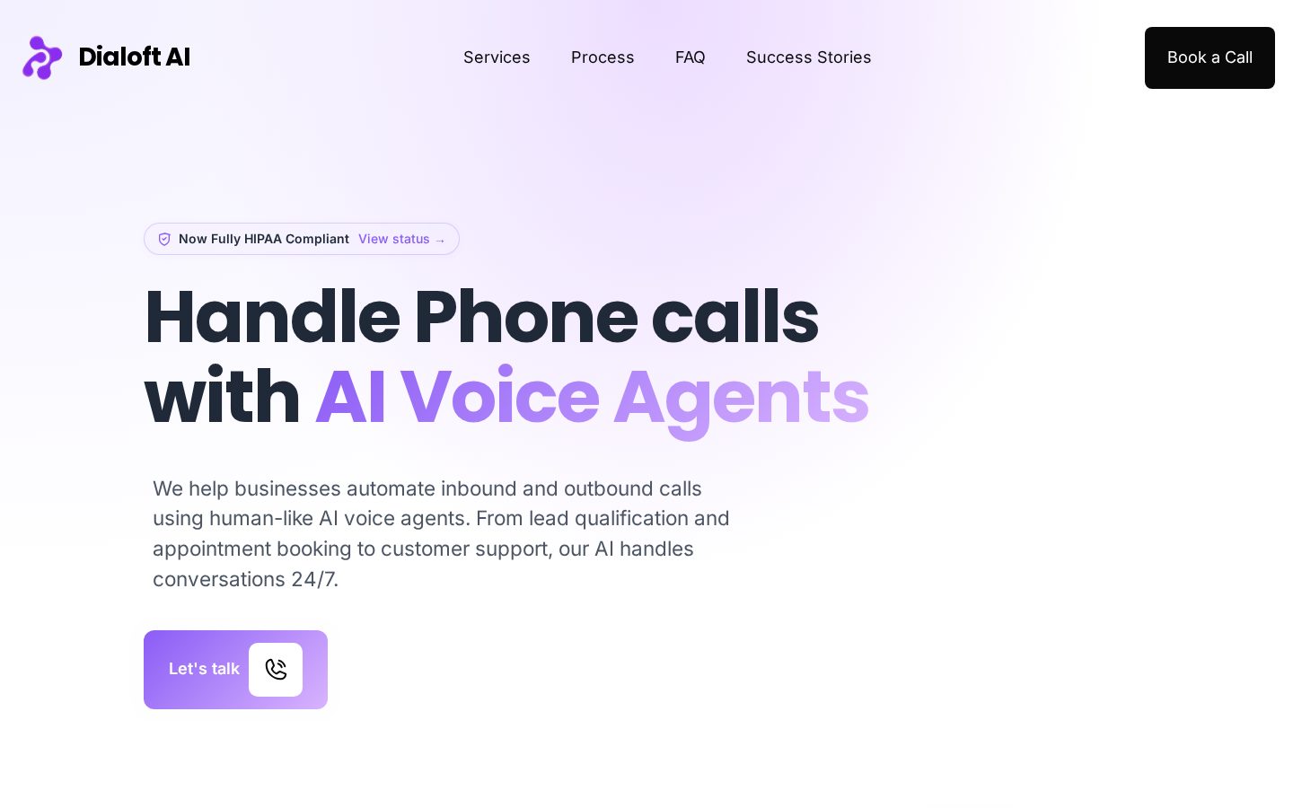 Dialoft AI Homepage