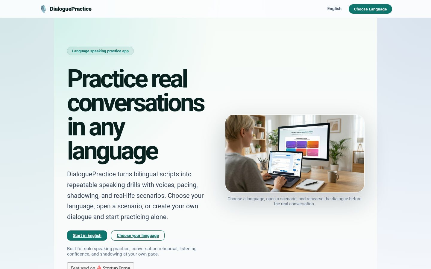 DialoguePractice Homepage