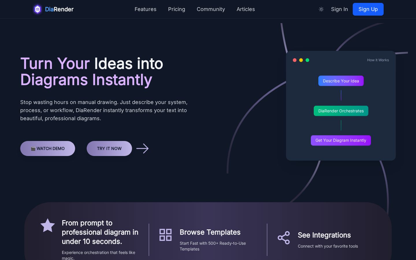 DiaRender Homepage