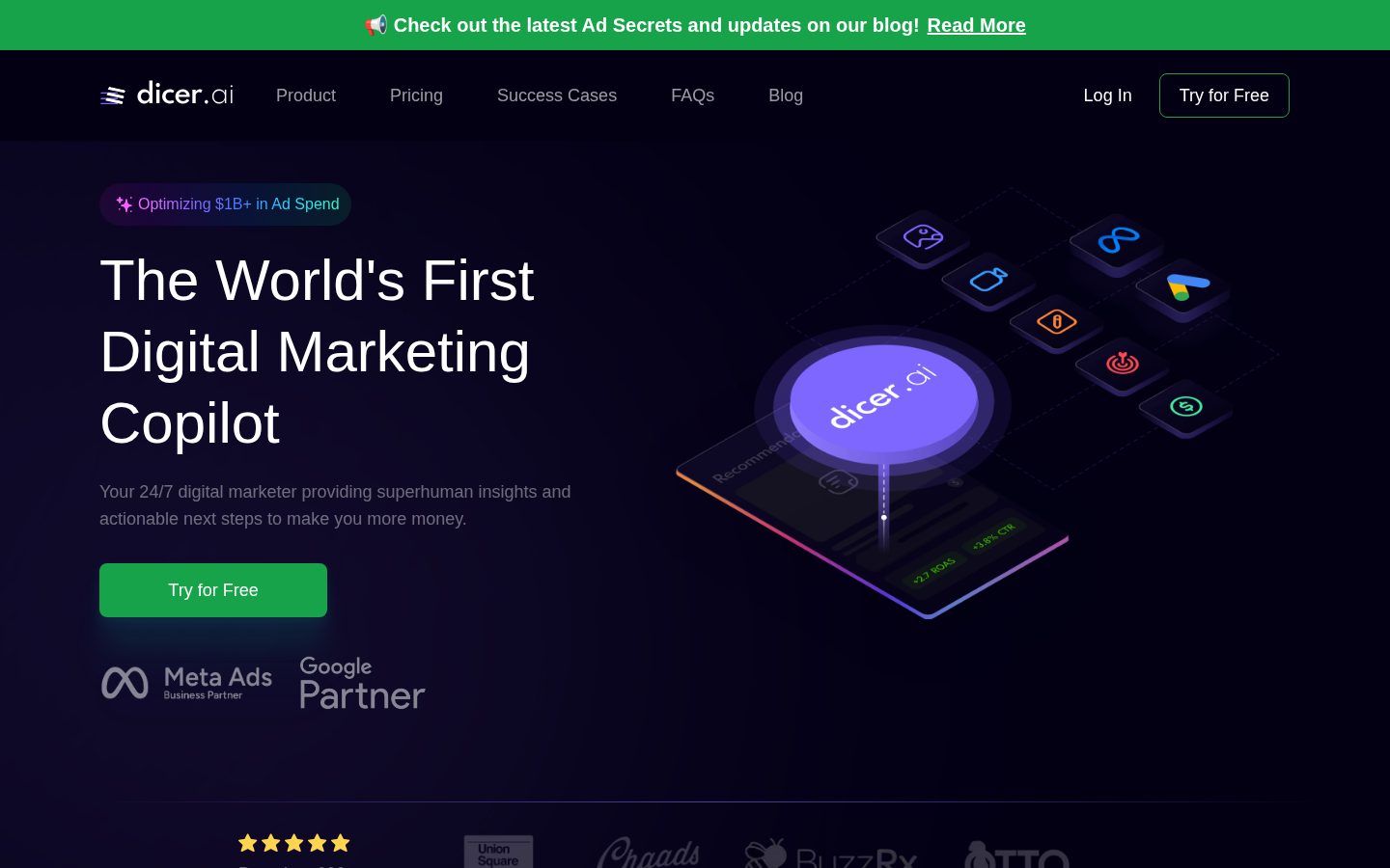 Dicer.ai Homepage