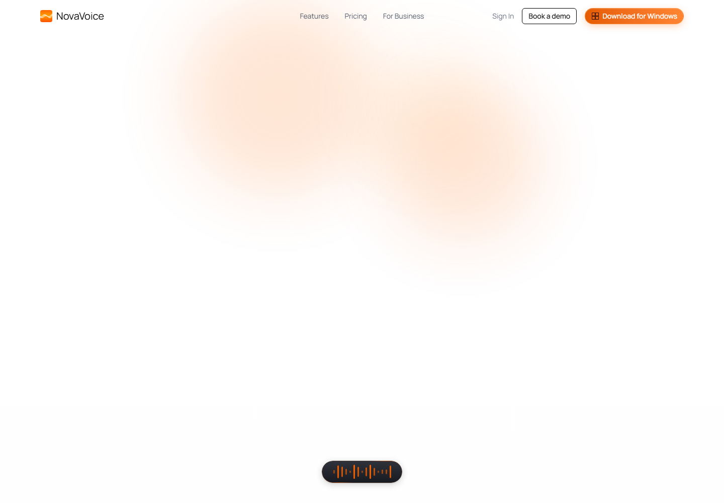 Dictate 10x Faster homepage
