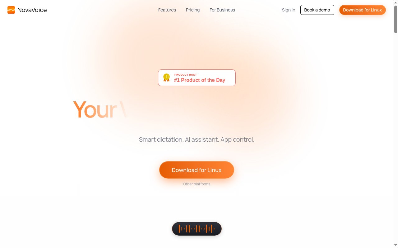 Dictate 10x Faster homepage