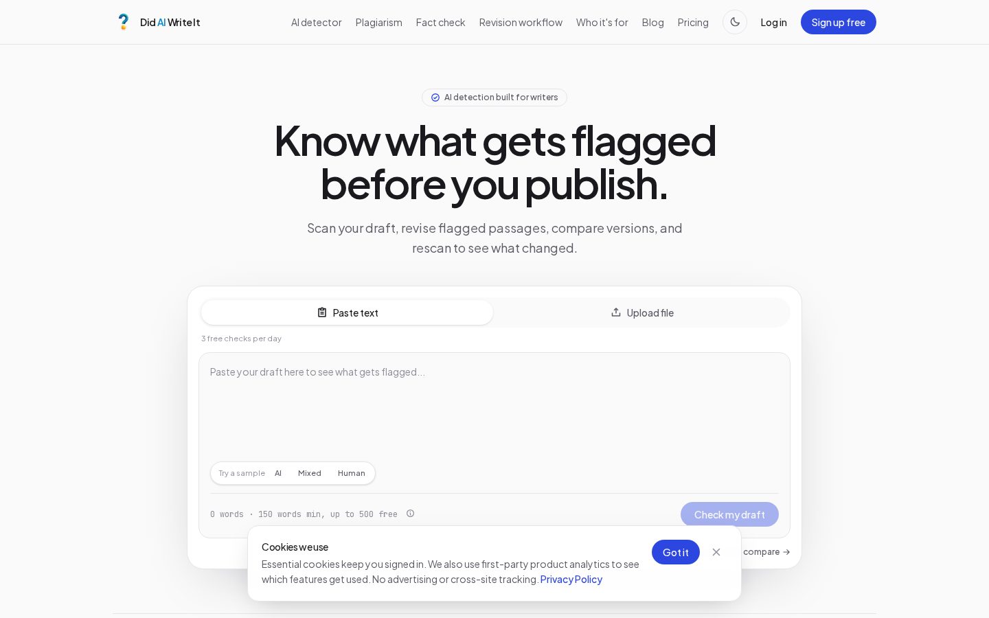 Did AI Write It? Homepage