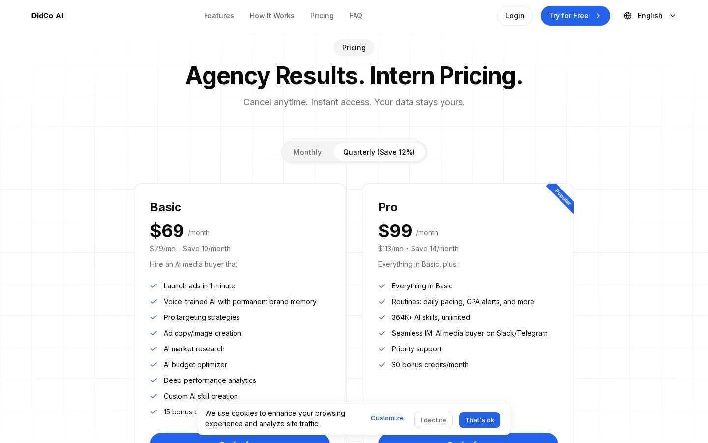 Didoo AI Pricing