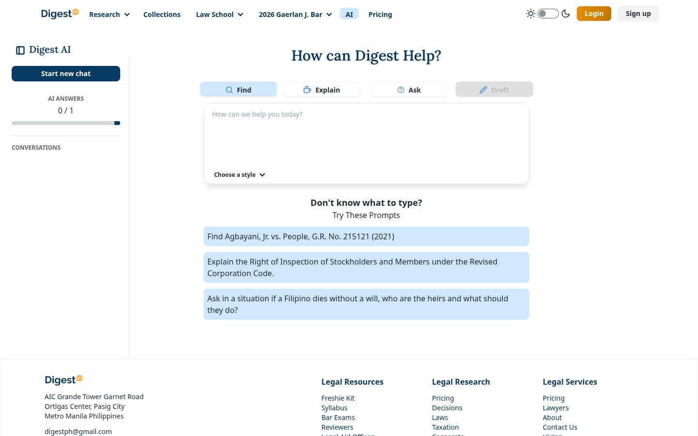 Digest PH AI Homepage