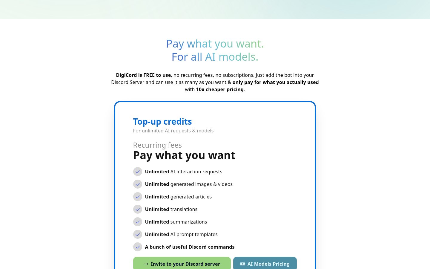 Digicord Pricing