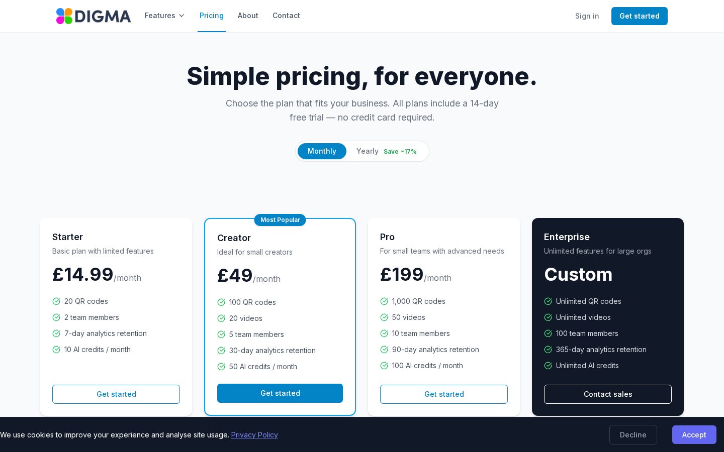 Digma Pricing
