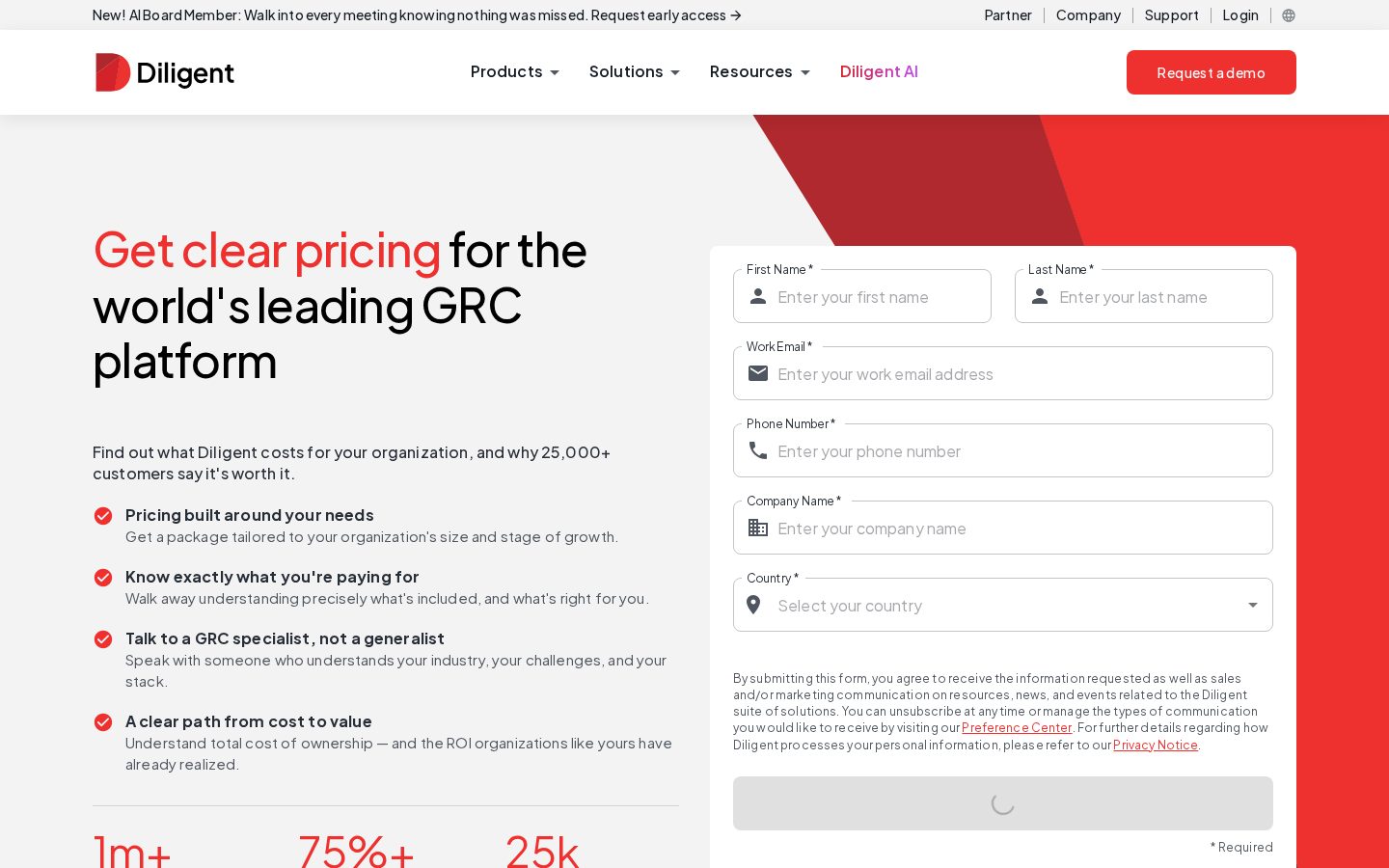 Diligent Pricing