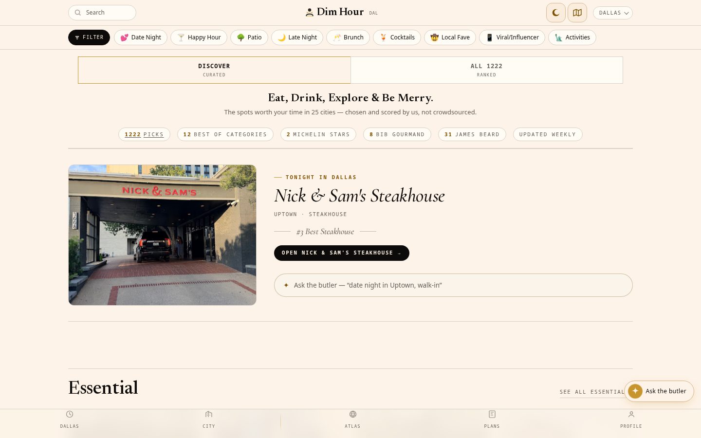 Dim Hour Homepage