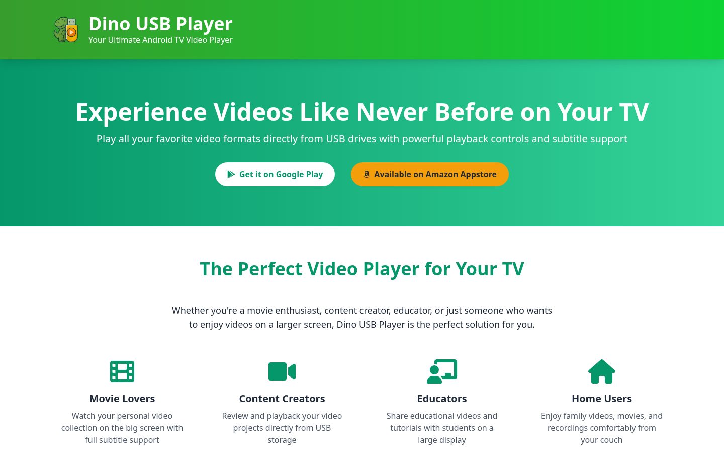Dino USB Player Homepage