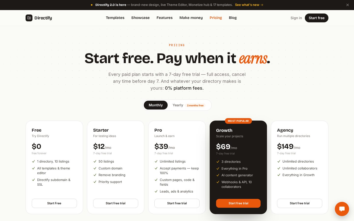 Directify Pricing