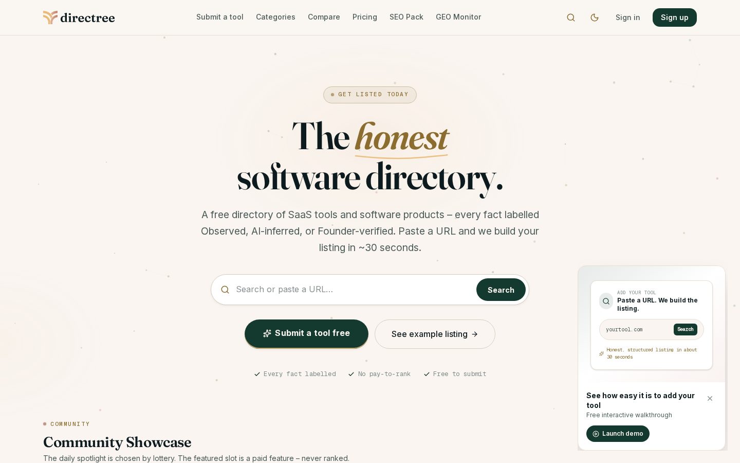 Directree Homepage