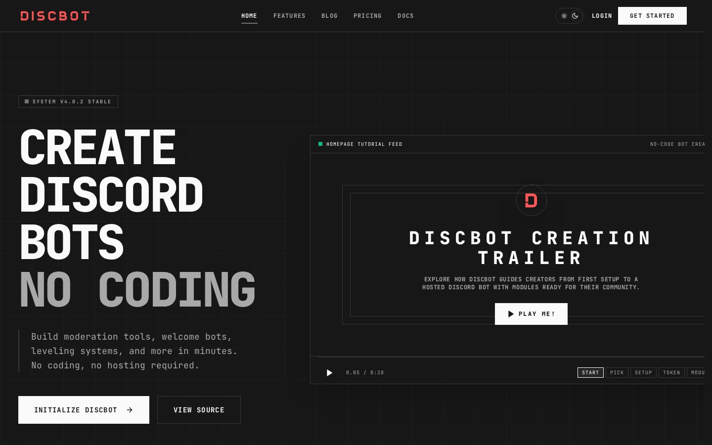 Discbot.io Homepage