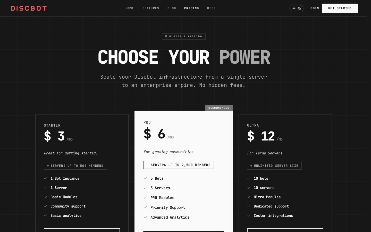 Discbot.io Pricing