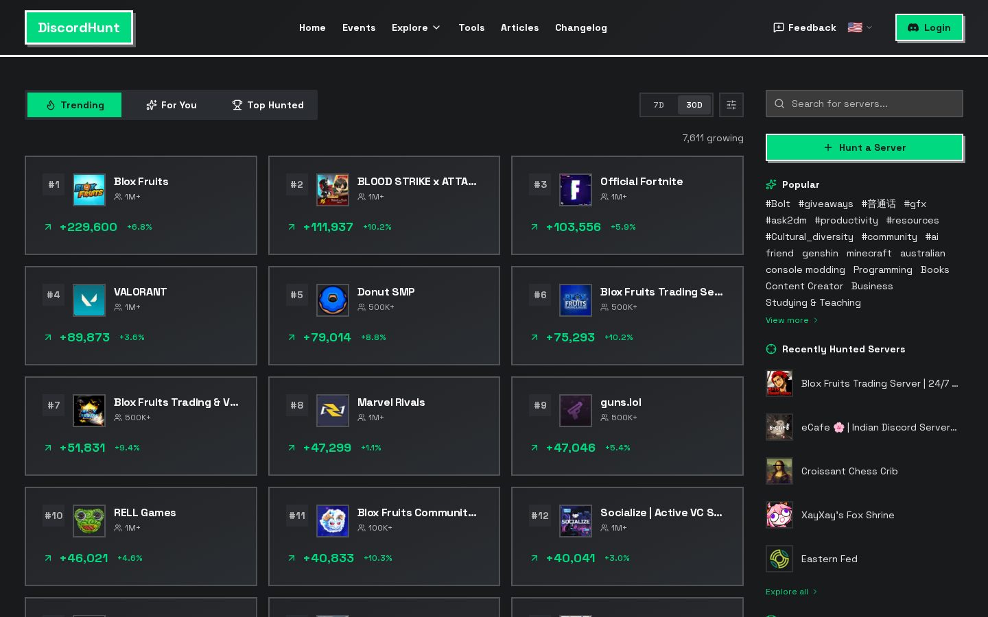 DiscordHunt Homepage