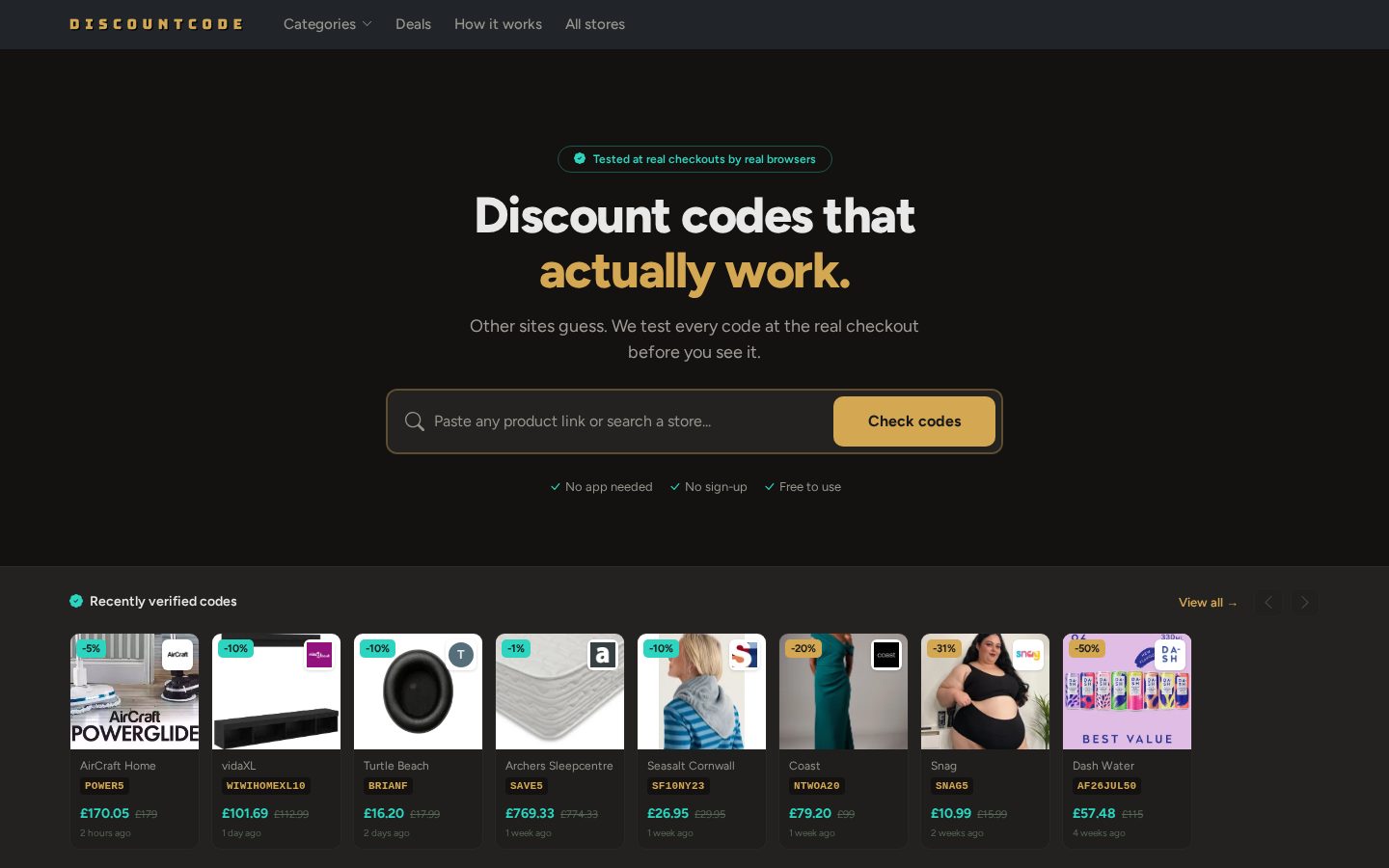 DiscountCodeAI Homepage