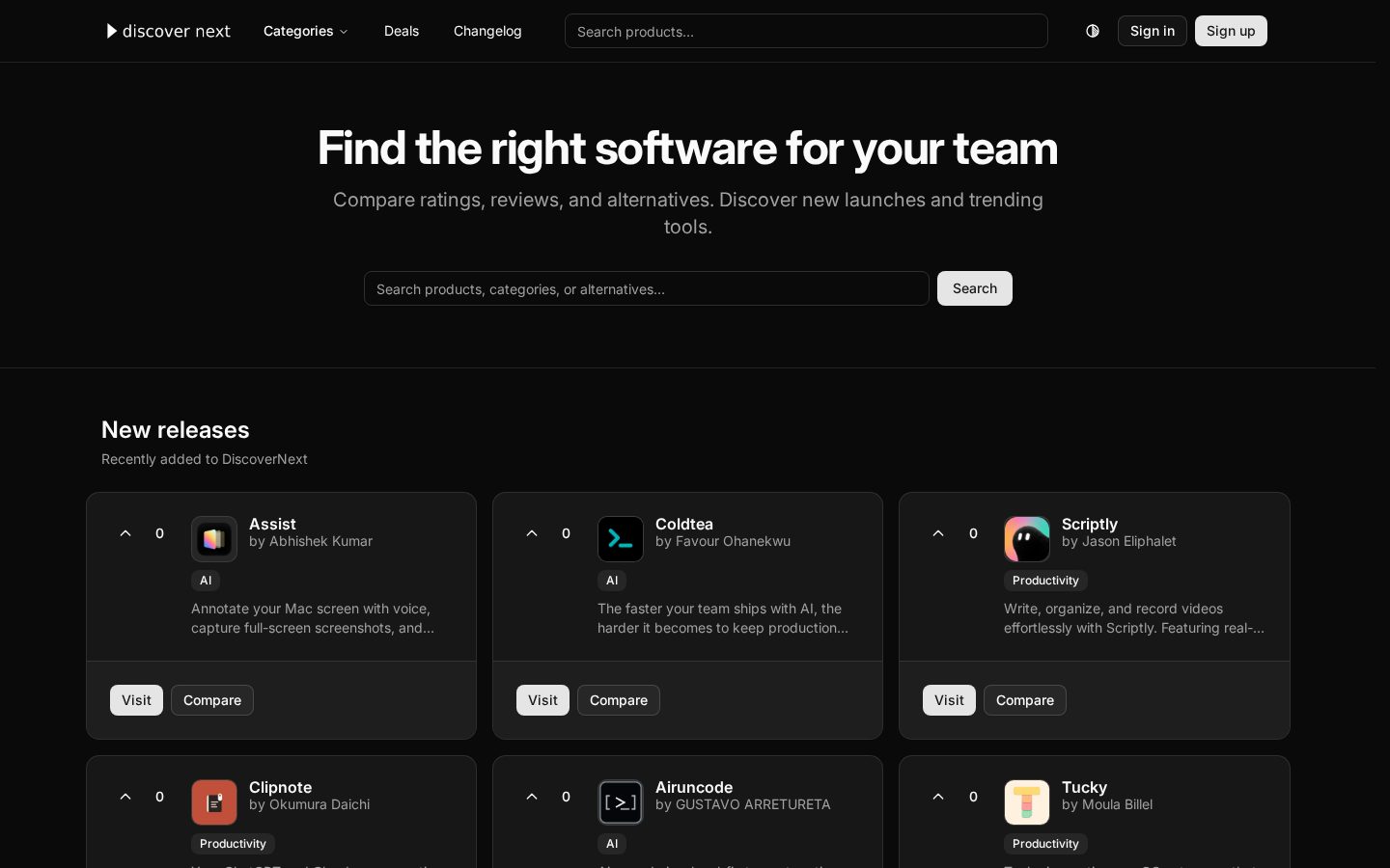 DiscoverNext Homepage
