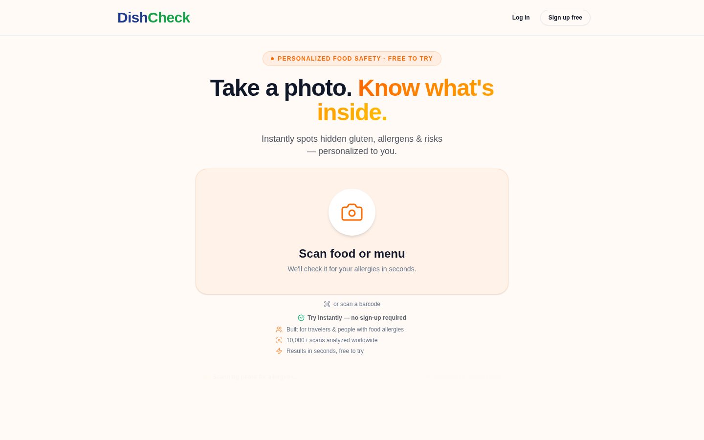 DishCheck Homepage