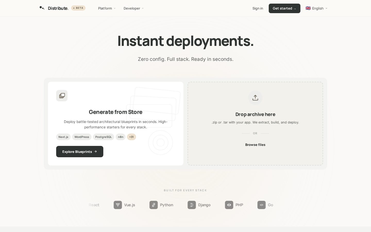 Distribute Homepage