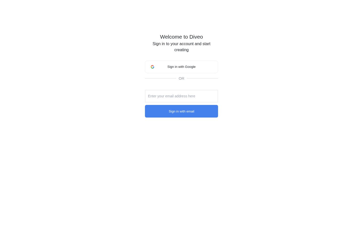 Diveo Homepage