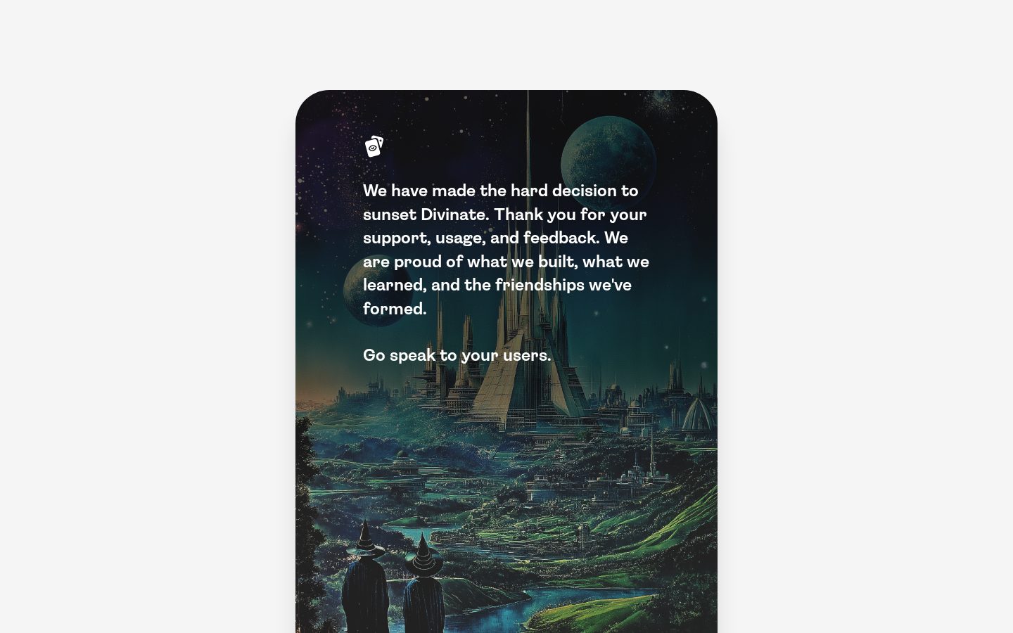 Divinate Homepage