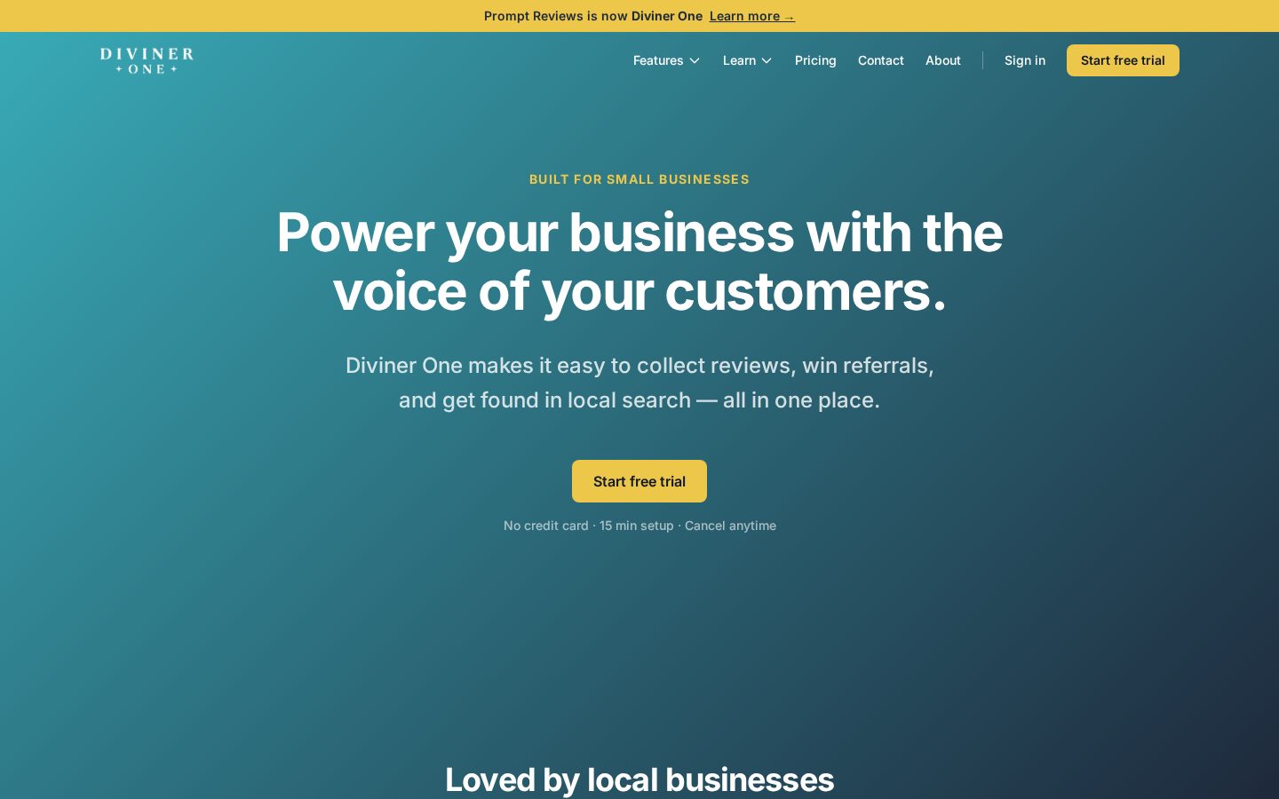 Diviner One Homepage