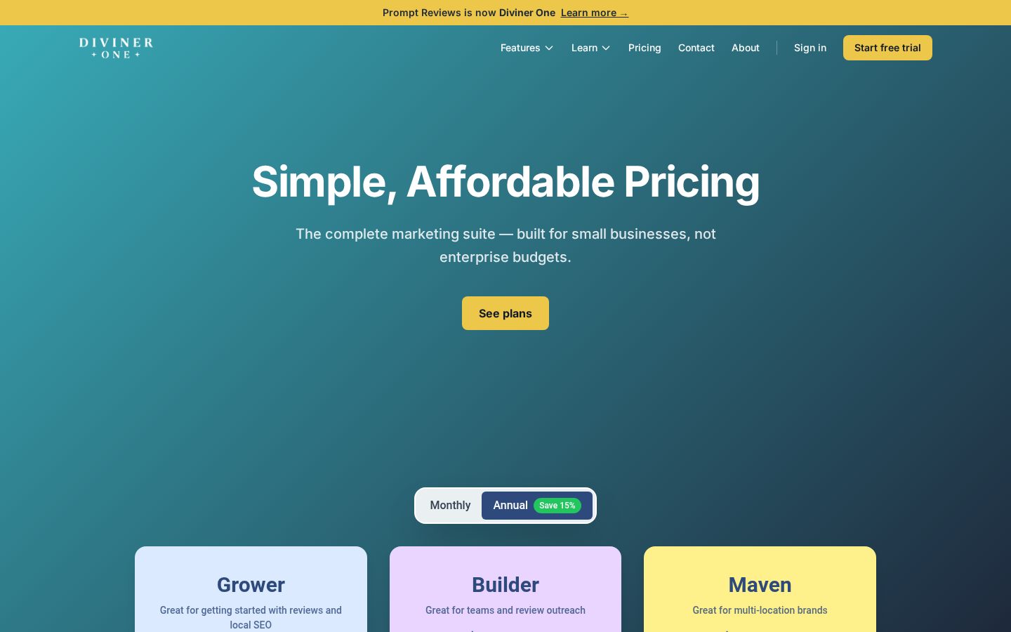 Diviner One Pricing