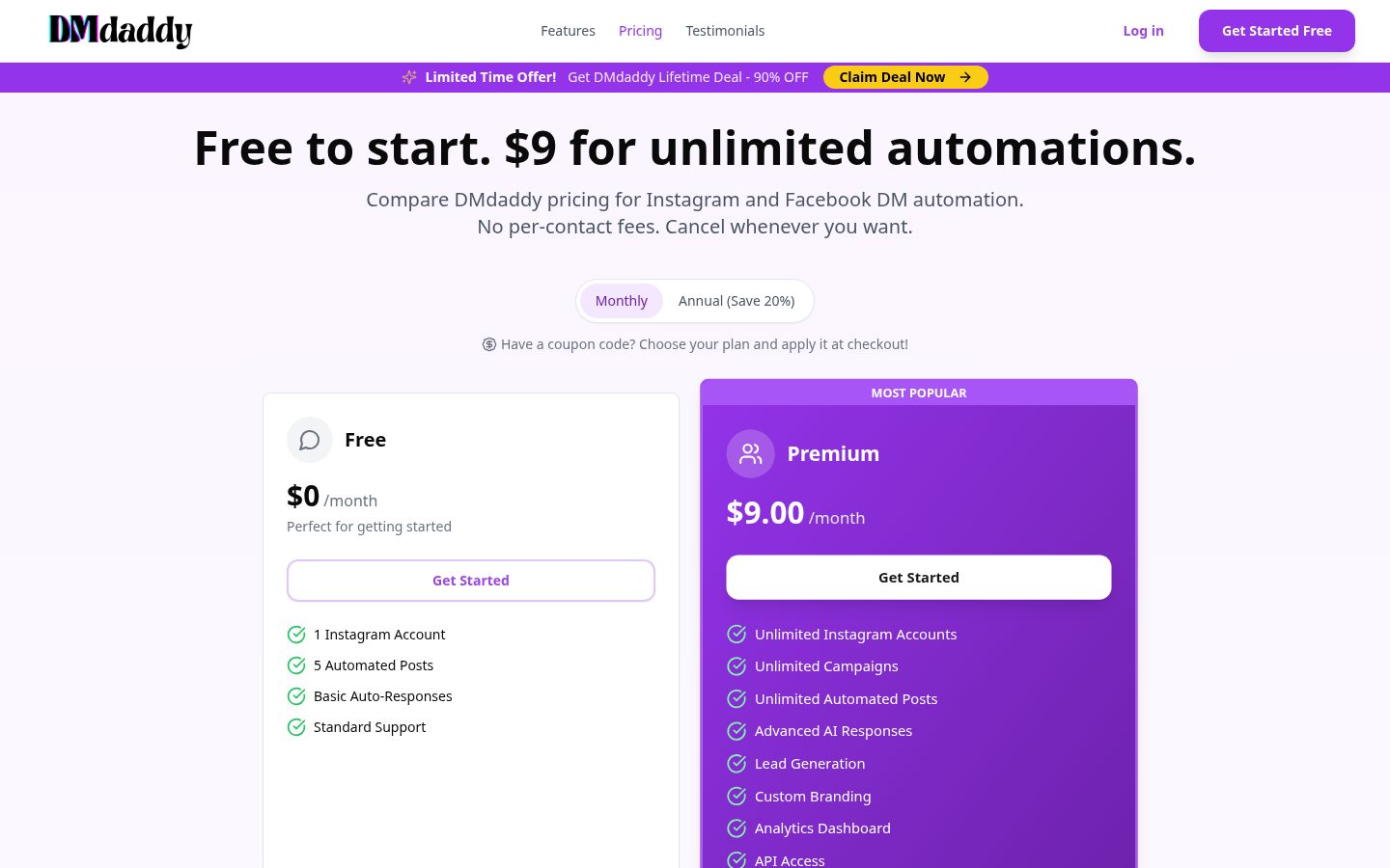DMdaddy Pricing