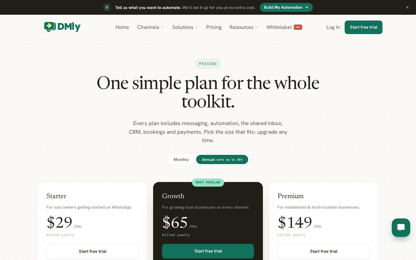 DMLY Pricing