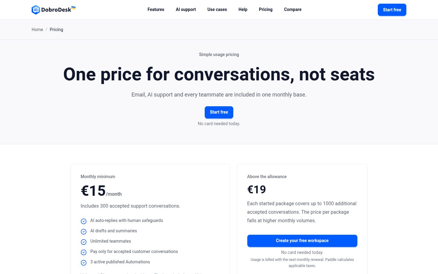 DobroDesk Pricing
