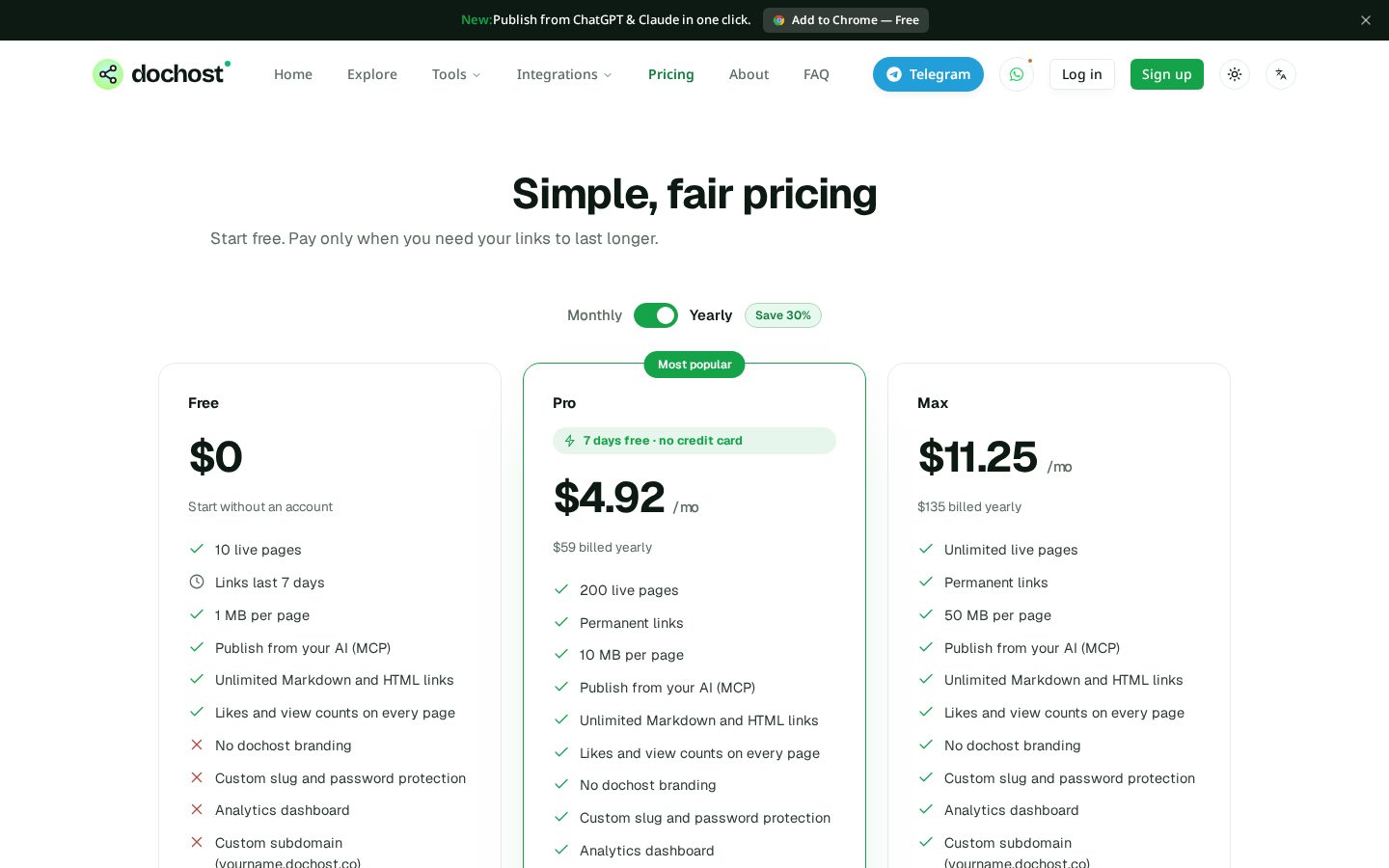 DocHost Pricing