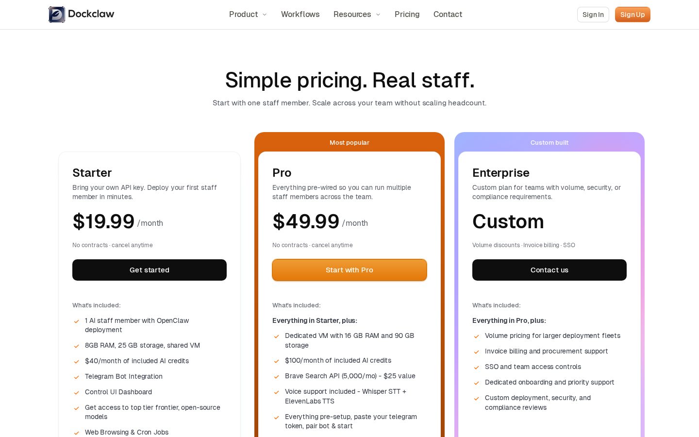 DockClaw Pricing