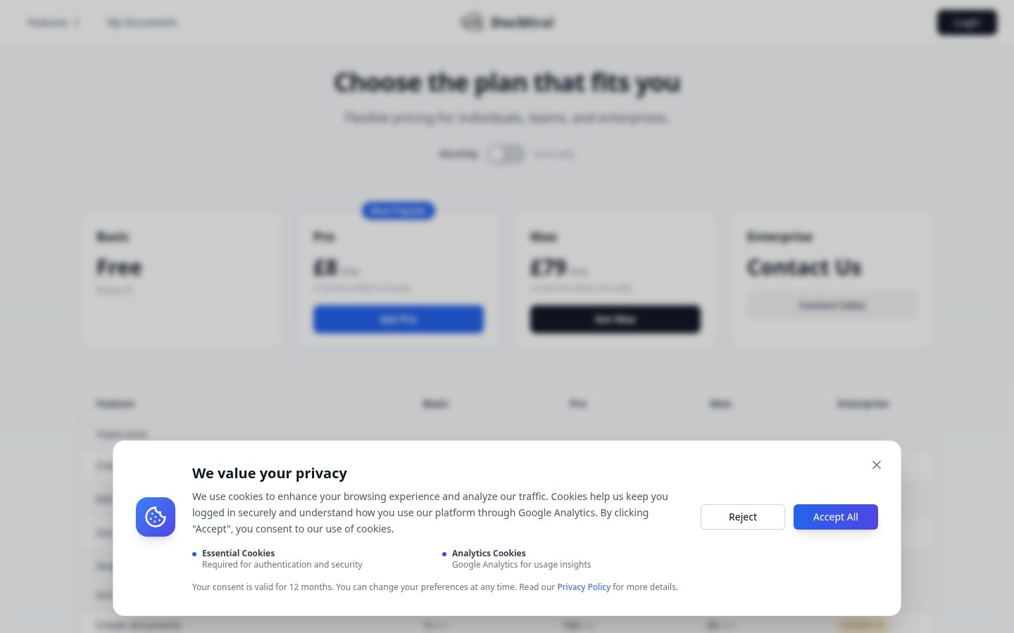 Docmiral Pricing