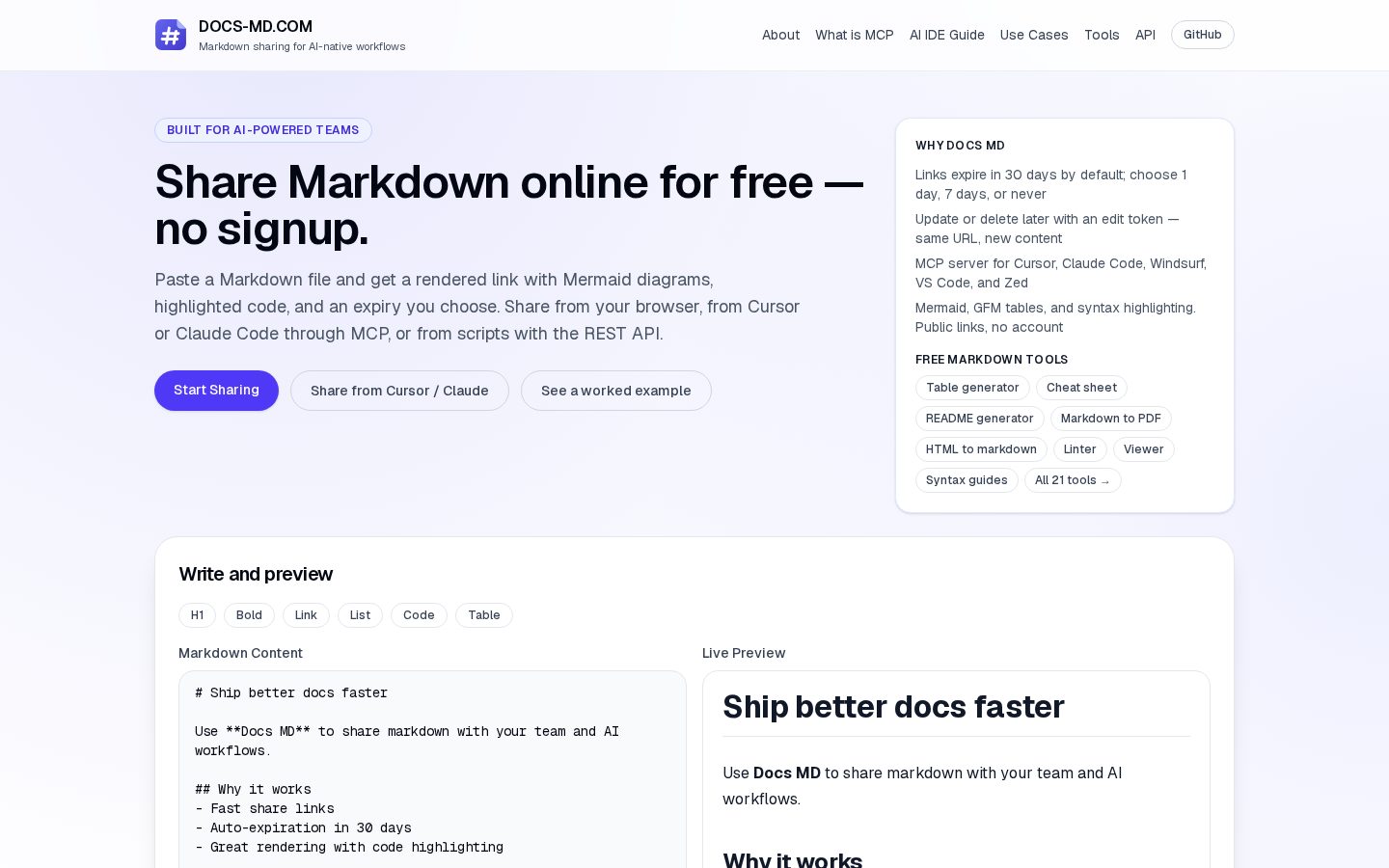 Docs MD Homepage