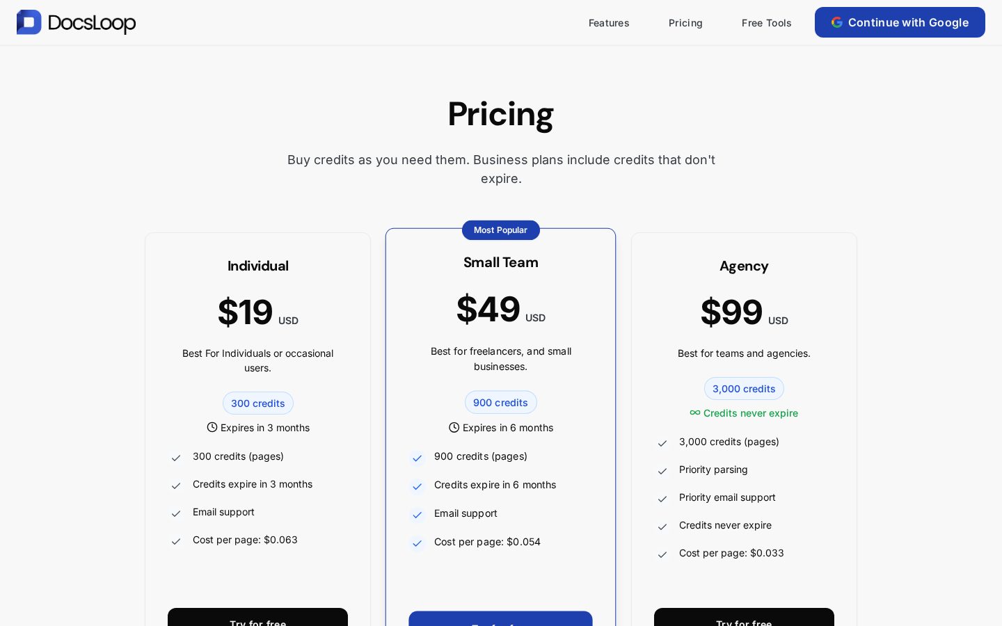 DocsLoop Pricing
